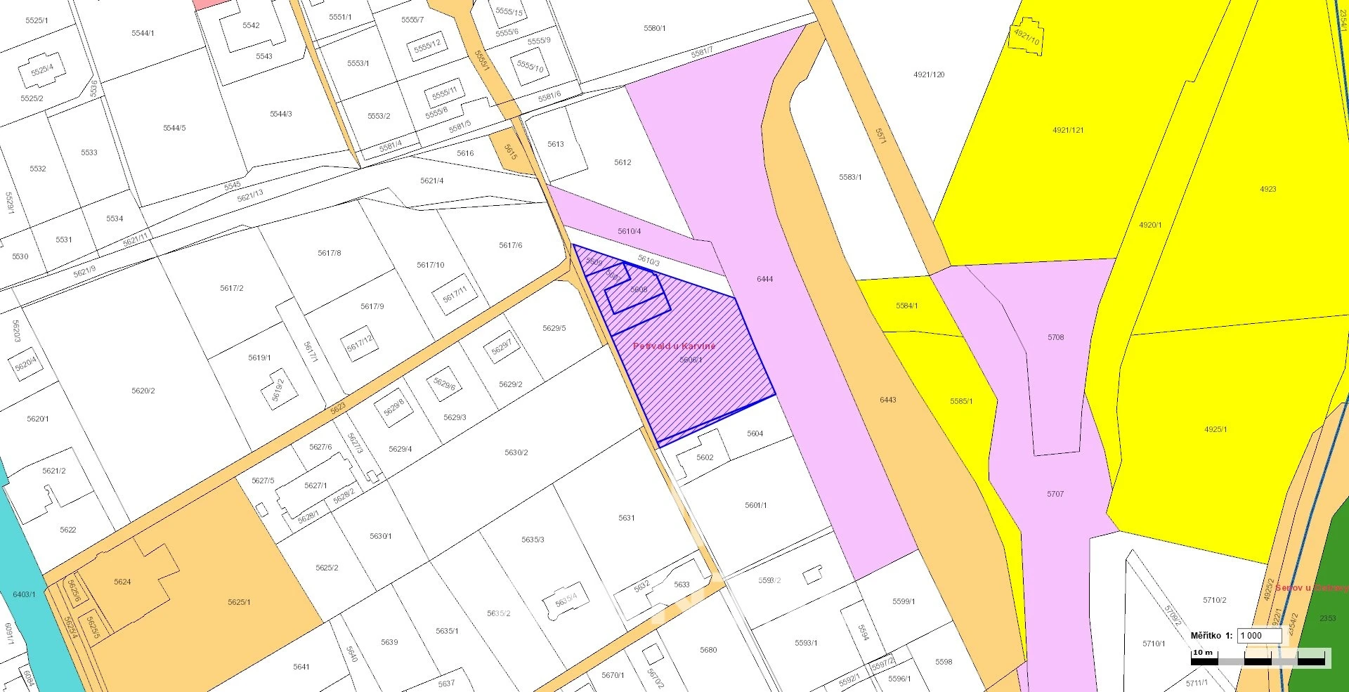 Prodej souboru pozemků o výměře 2 973 m² v k.ú. Petřvald u Karviné