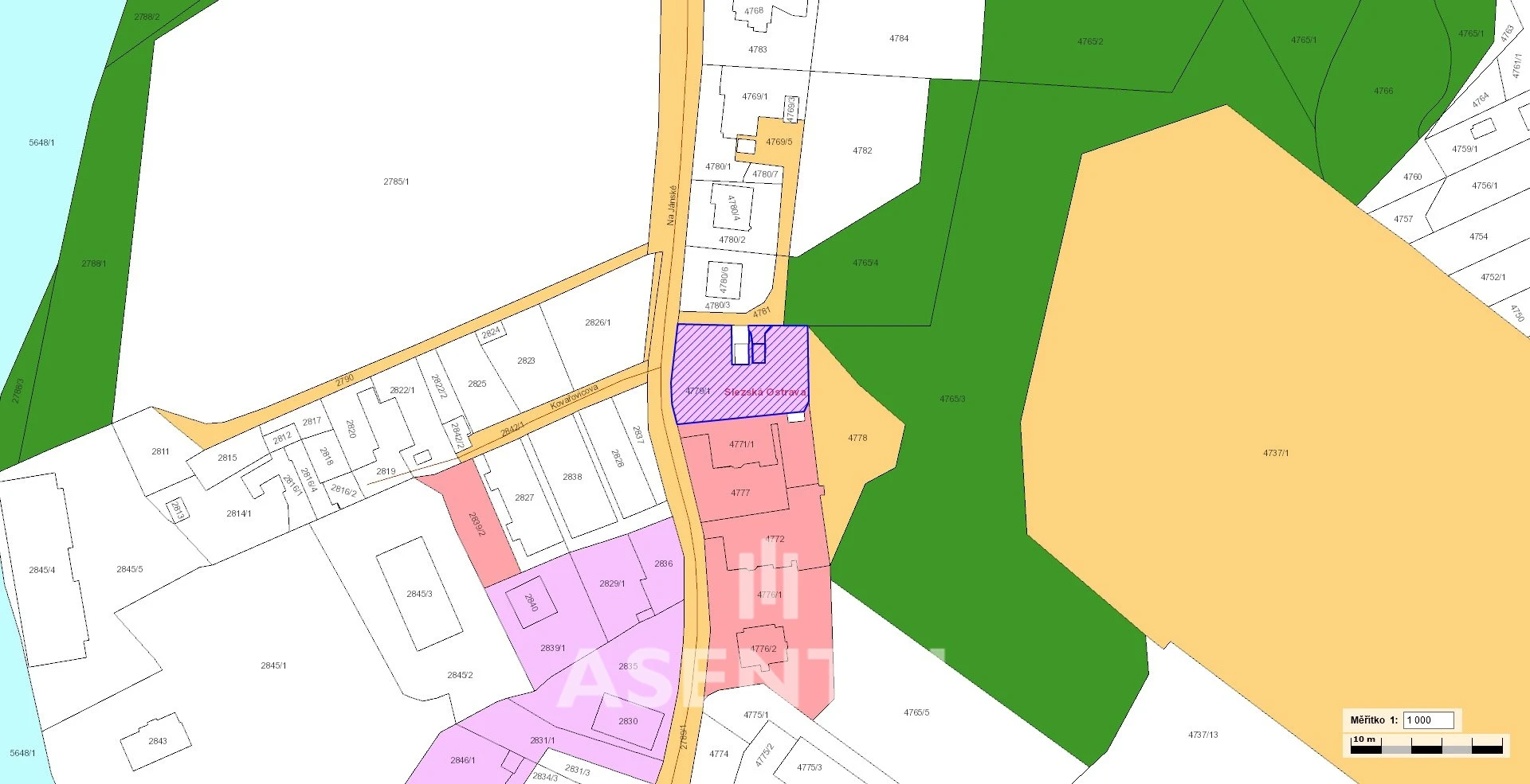 Prodej pozemků o celkové výměře 1 303 m² v k.ú. Slezská Ostrava