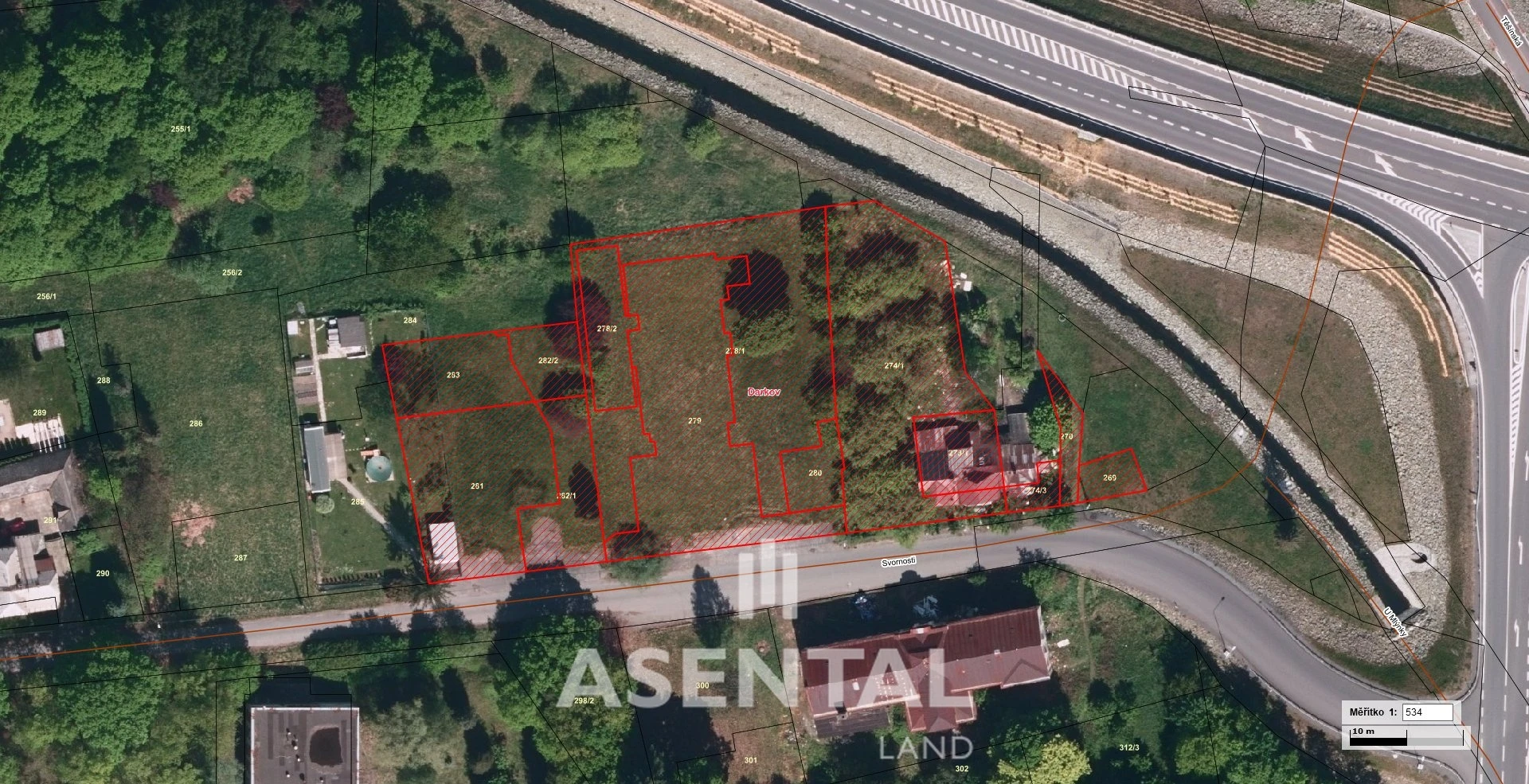 Prodej pozemků 5 535 m² Darkov