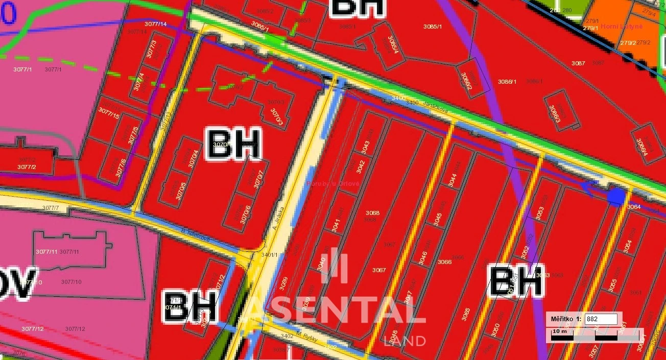 Prodej pozemku, 801 m²  Poruba u Orlové