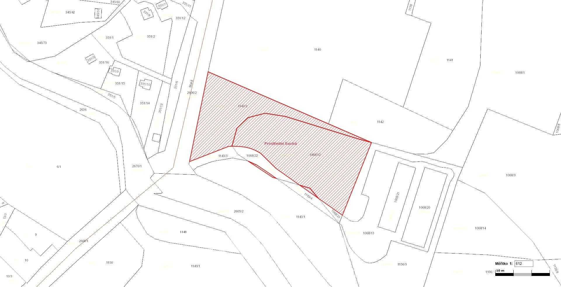 Prodej pozemků, 3 555 m² - Prostřední Suchá