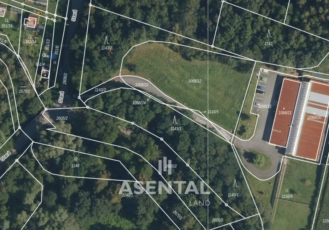 Prodej pozemků, 3 555 m² - Prostřední Suchá