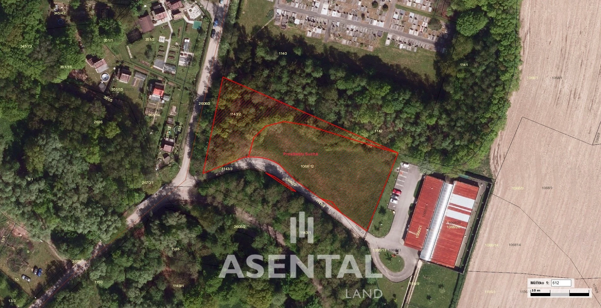 Prodej pozemků, 3 555 m² - Prostřední Suchá