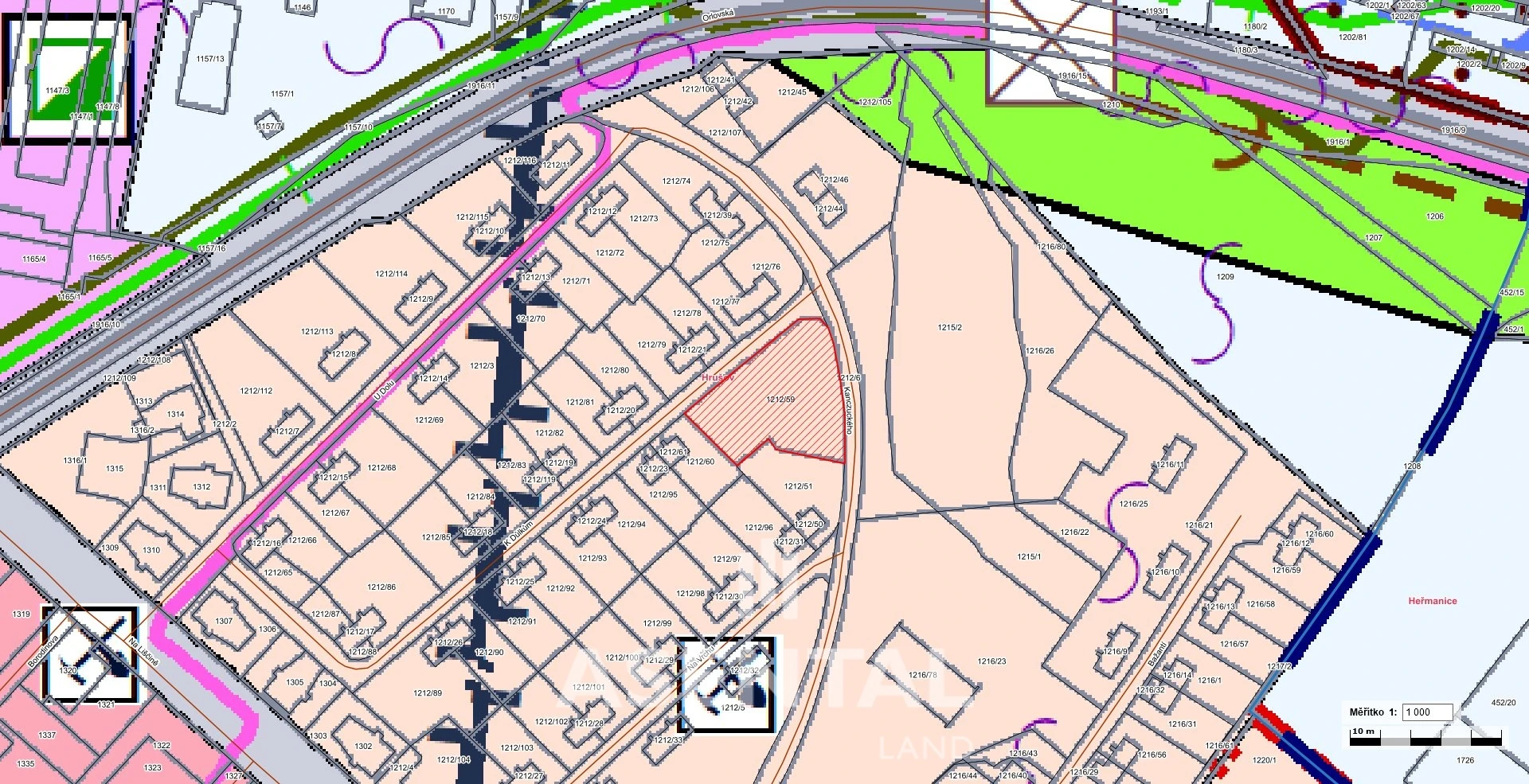 Prodej pozemku o výměře 1 632 m² v k.ú. Hrušov