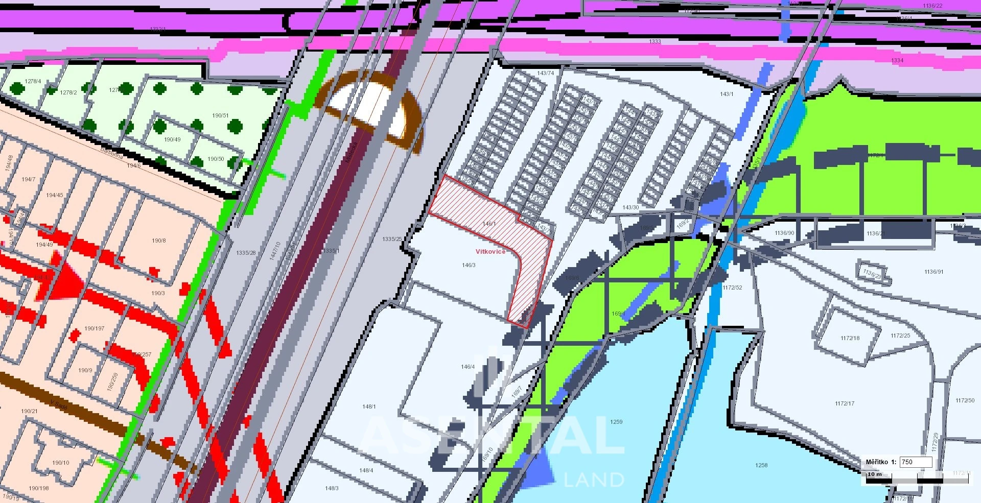 Prodej pozemku o výměře 917 m² v k.ú. Vítkovice v lehkém průmyslu