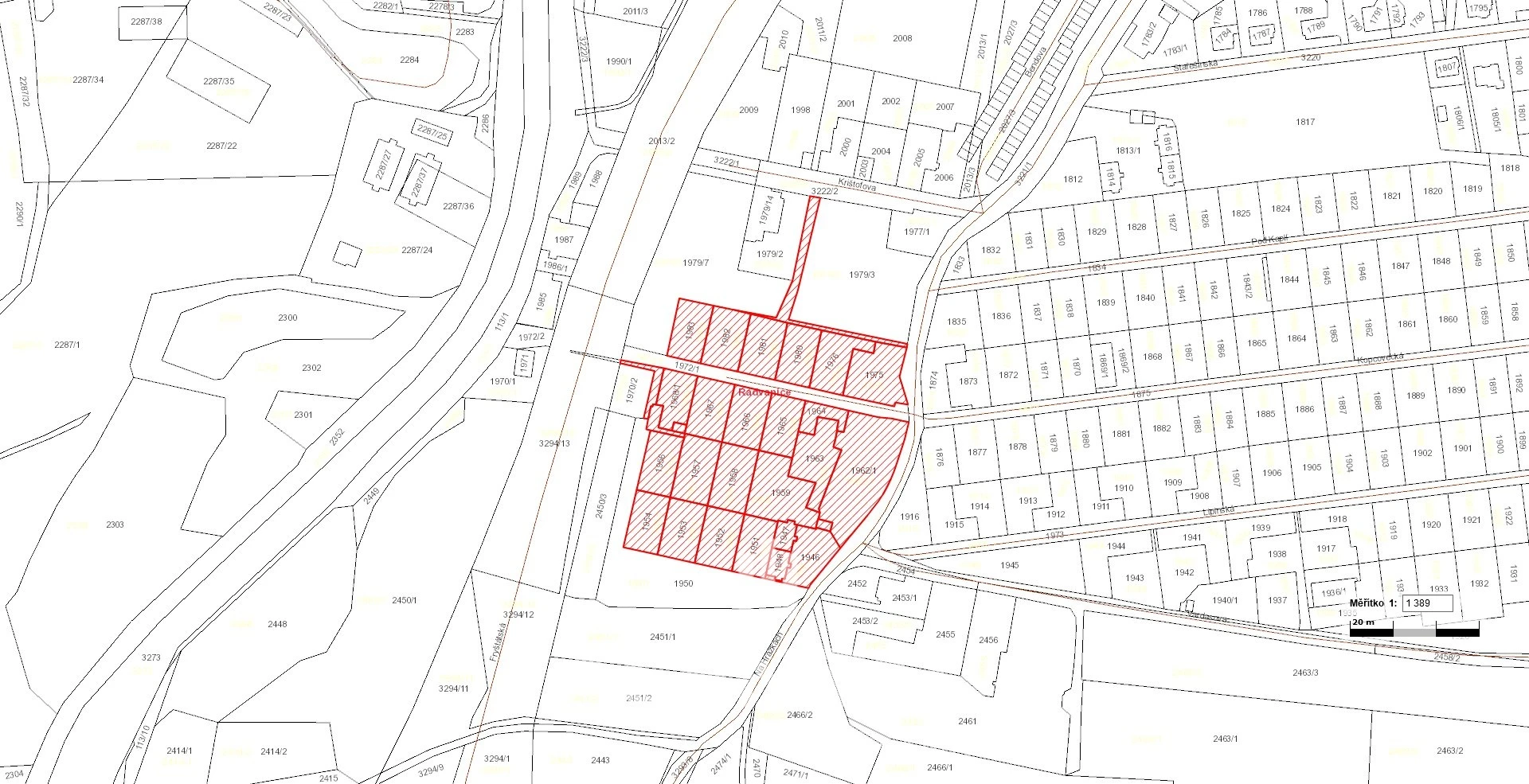 Prodej pozemků, 12 371 m² - Radvanice