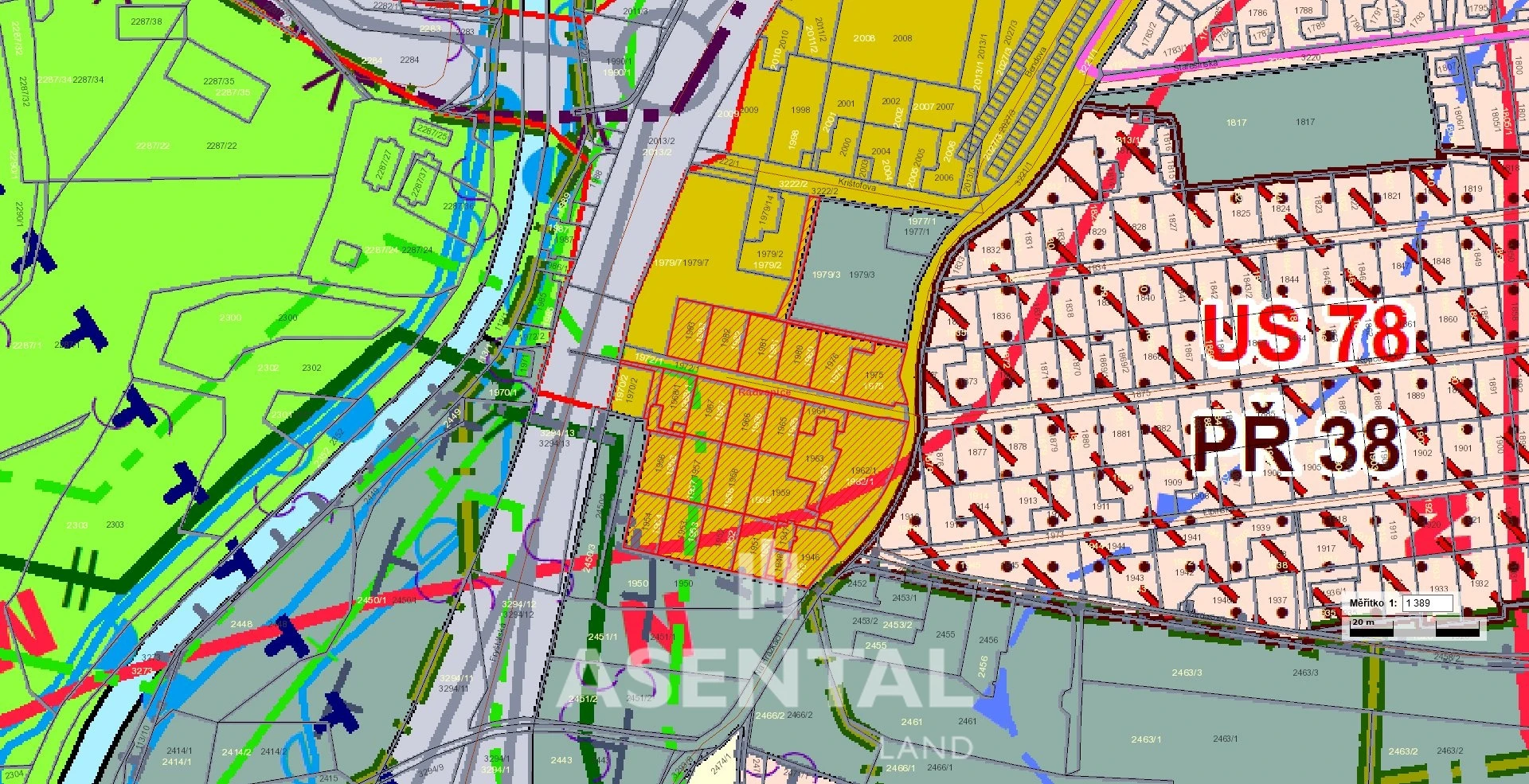 Prodej pozemků, 12 371 m² - Radvanice