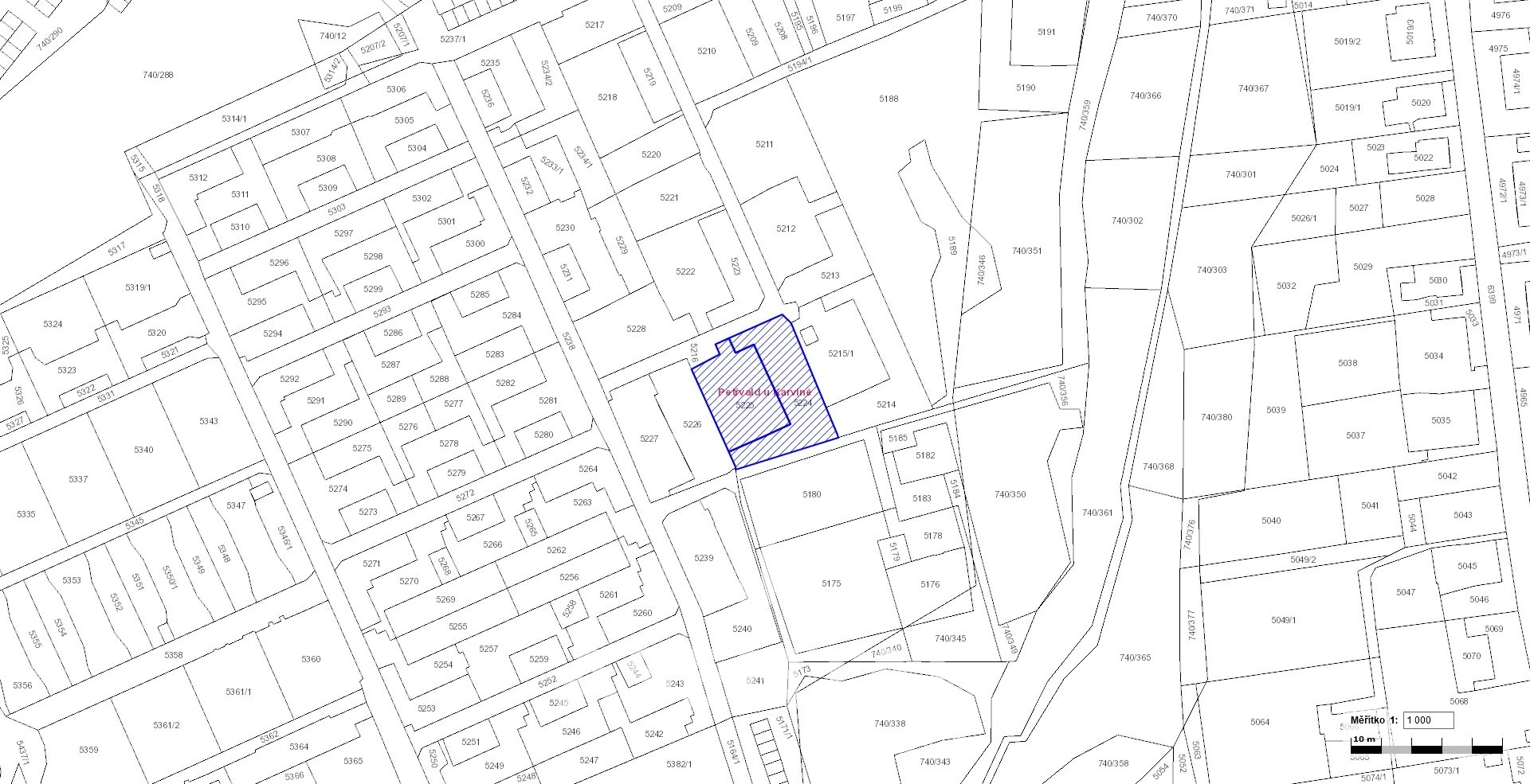Prodej pozemků o výměře 1 495 m² v k.ú. Petřvald u Karviné