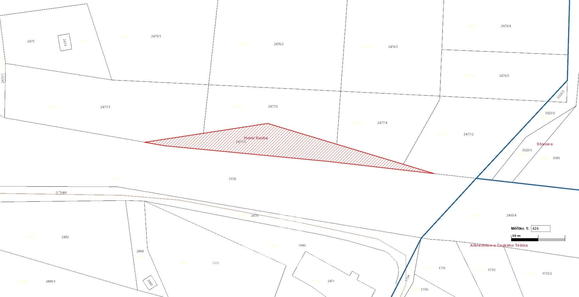 Prodej pozemku – 649 m2, Horní Suchá
