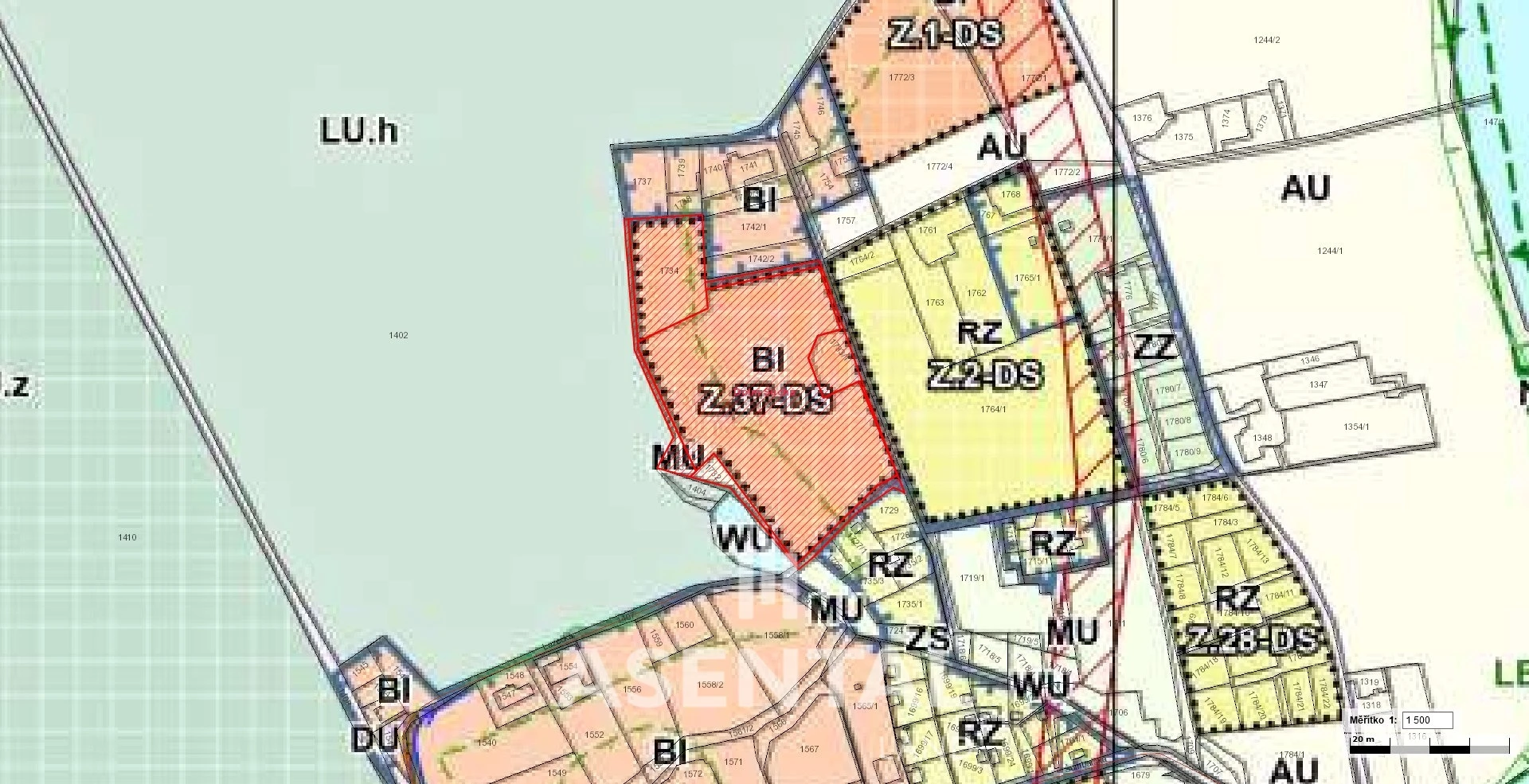 Prodej souboru pozemků o celkové výměře 14 011 m² v k.ú. Dolní Suchá